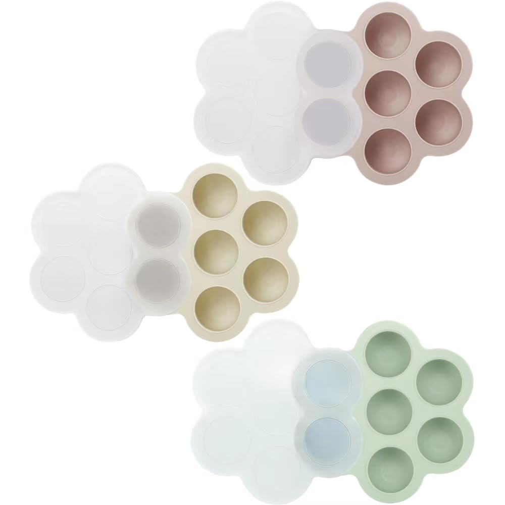 PandaEar Einfrierschale Silikon mit Deckel 3er Babybrei 1oz