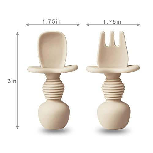 PandaEar Utensils Löffel Gabel Silikon Rosa 6er-Set BLW