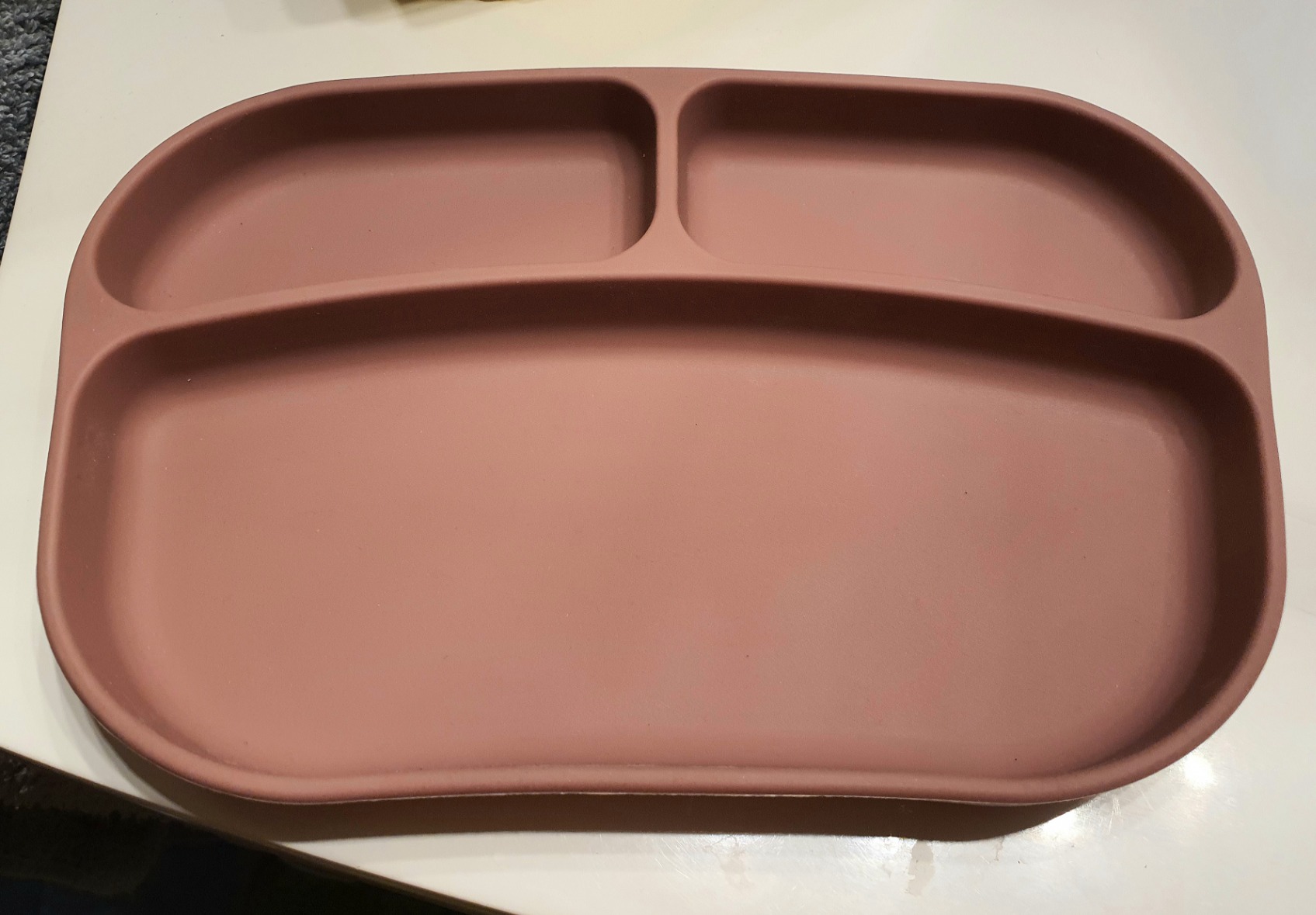 MiaMia Kindergeschirr Teller 3 Fächer Rose Silikon