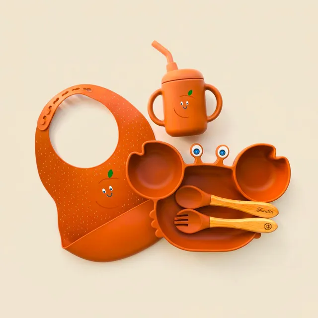 Les Petits Citrons Le Repas Gabin Crabe Esslern-Set blau