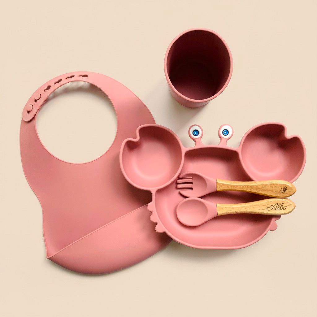 Les Petits Citrons Le Repas Tristan Set Krabbe Hellblau 4-teilig
