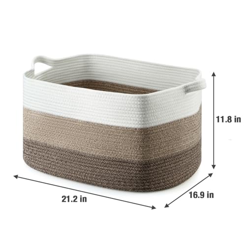 PandaEar Nursery Essentials Seilkorb Groß 70L mit Griffen