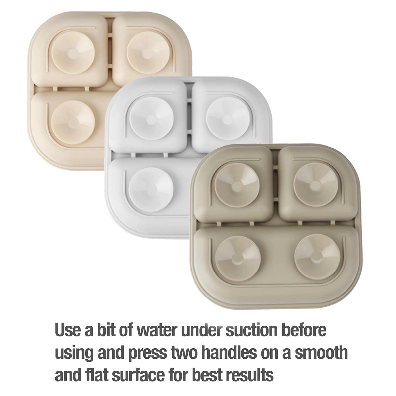 PandaEar Plates Saugteller Baby 3er Silikon mit Löffel Creme