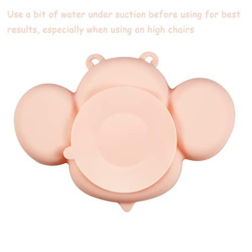 PandaEar Plates Teller Silikon Rosa mit Saugnapf