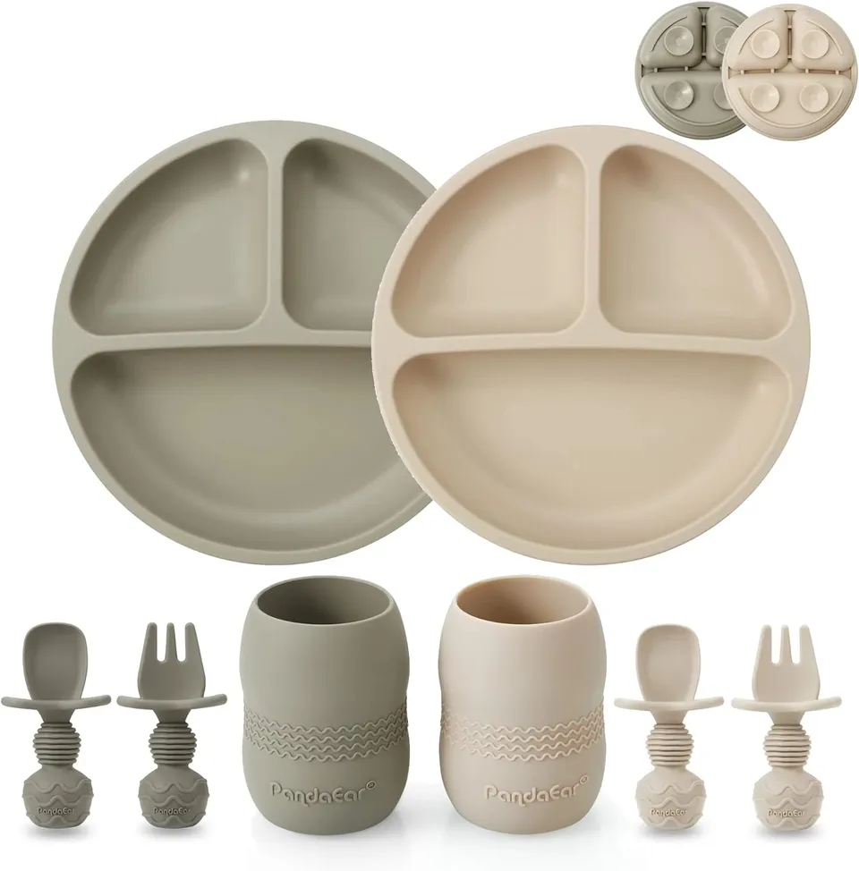 PandaEar Feeding Set Silikon 6-teilig mit Saugnapf