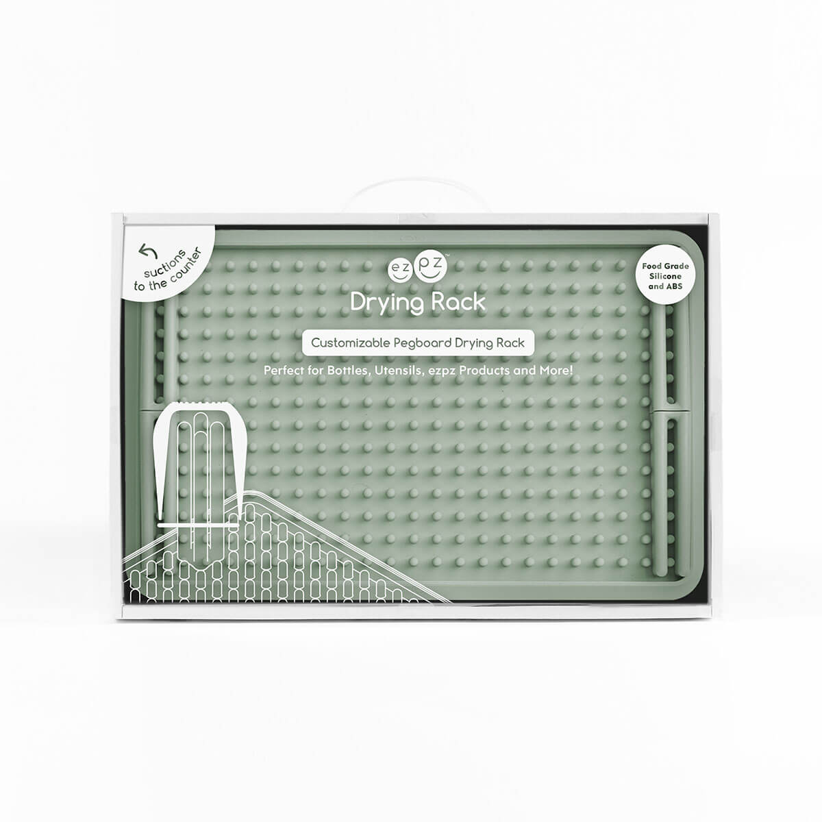 ezpz Cleaning Drying Rack Abtropfgestell Grau mit Matte