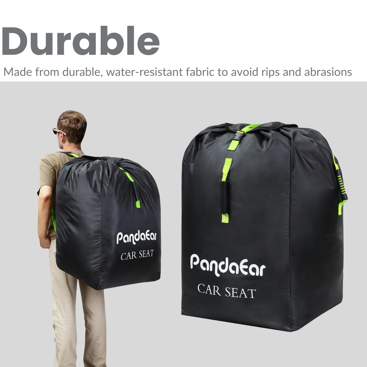 PandaEar Autositz Reisetasche Schwarz Universal 46x46x86