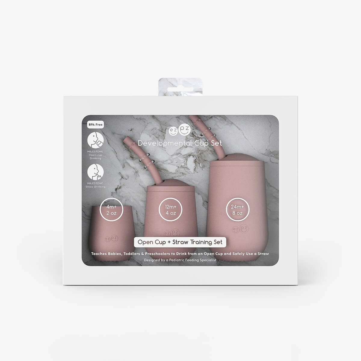 ezpz Basics Collection Developmental Cup Set 5-Pack Blush Silikon