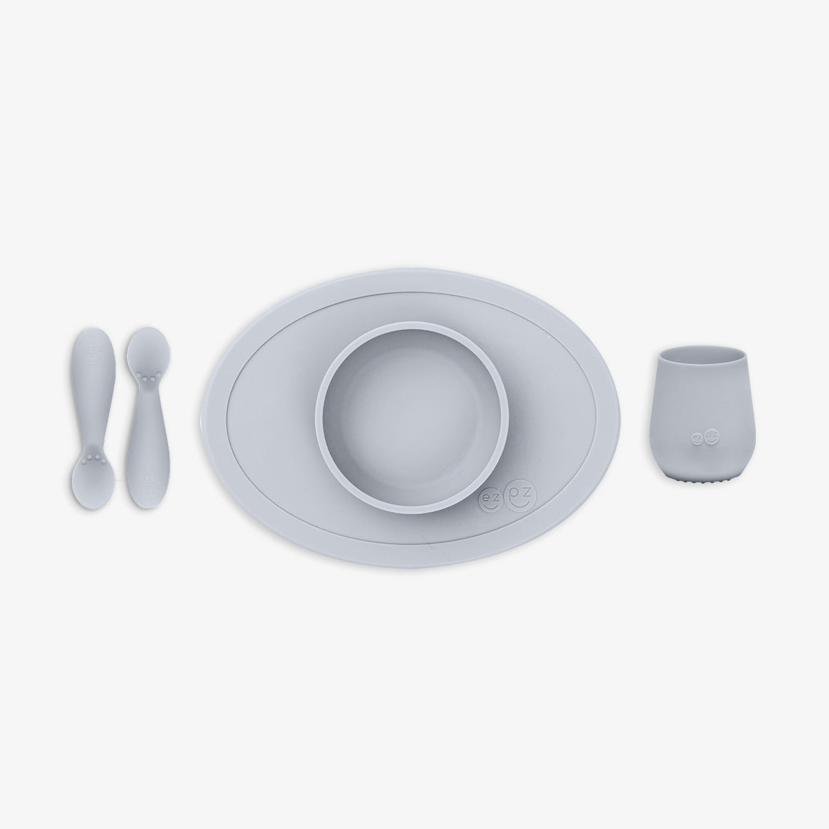 ezpz Basics First Foods Set Babygeschirr Silikon Confetti