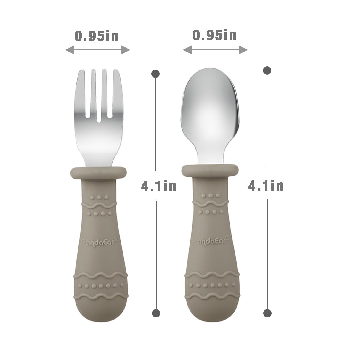 PandaEar Utensils Kinderbesteck 6tlg Gabel Löffel Silikongriff