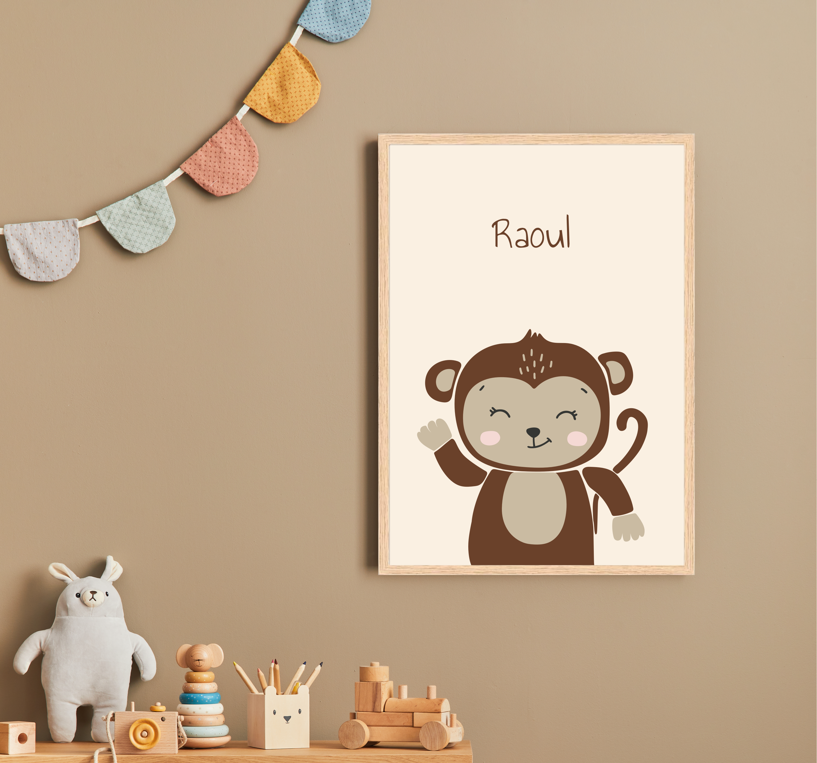 Les Petits Citrons La Papeterie Tiere Poster mit Namen A4