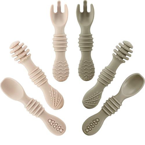 PandaEar Utensils Babybesteck 6er-Set Silikon Esslern