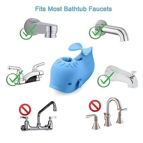 PandaEar Bad Wasserhahnschutz Silikon Wal Blau Babybad