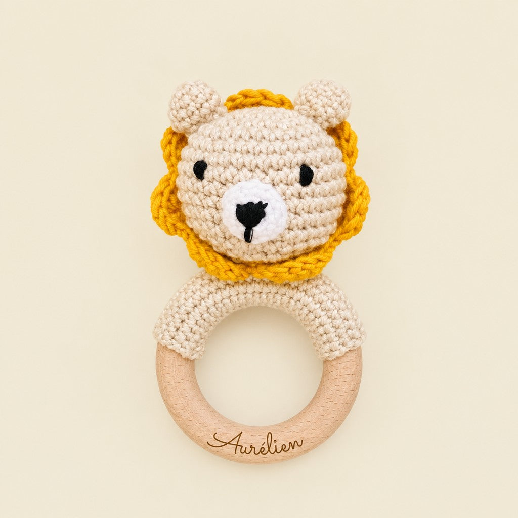 Les Petits Citrons Le Jeu Hochet Baby Elefant blau personalisiert