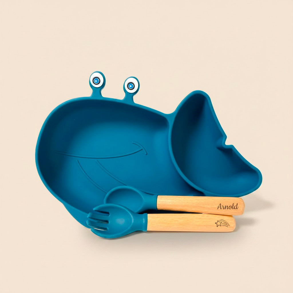 Les Petits Citrons Le Repas Solène Teller Wal Blau Marine Silikon