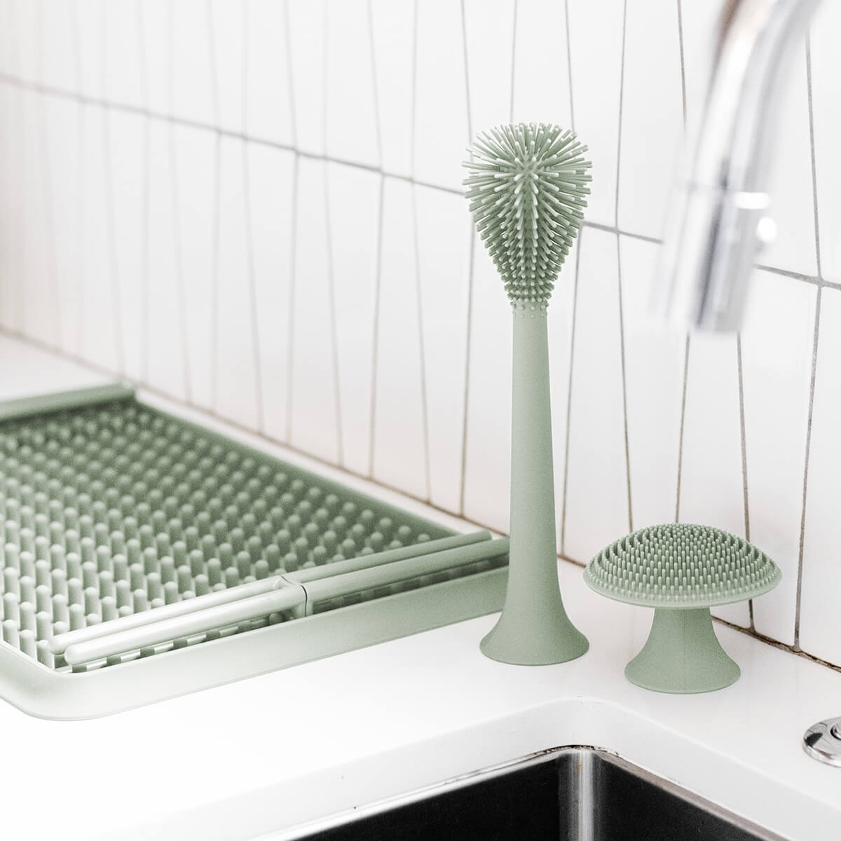 ezpz Cleaning Bundle Reinigungsset Salbei 3-teilig Silikon