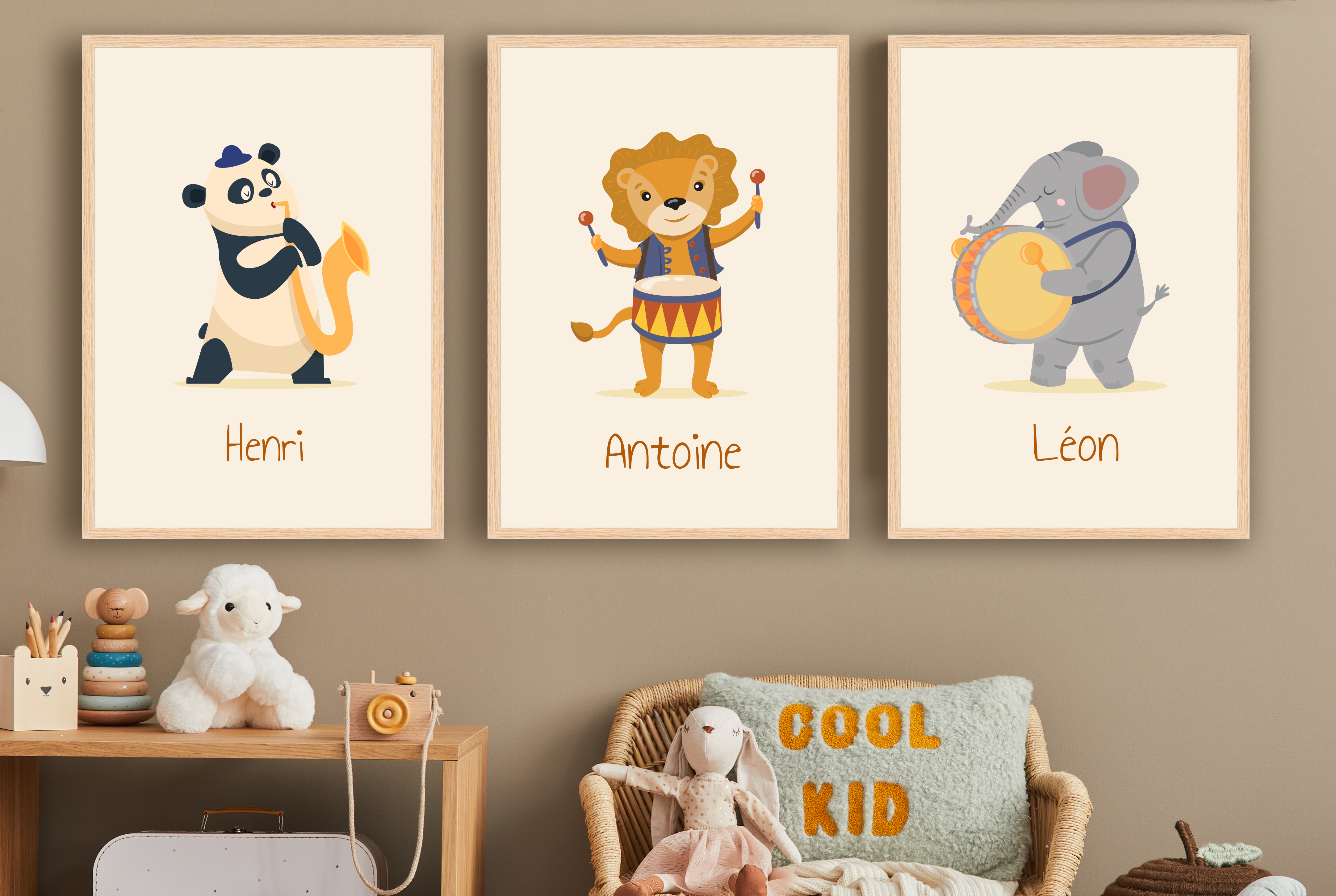 Les Petits Citrons La Papeterie Poster Tiere Musiker personalisiert A4