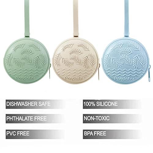 PandaEar Pacifiers Schnullerbox 3er Silikon mit Band