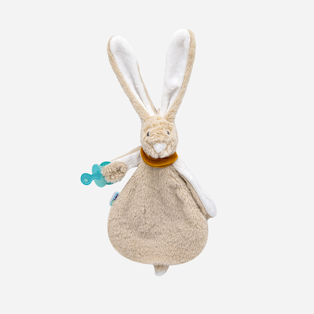 BabyJem Oyuncak Schmusetuch Hase mit Schnullerband