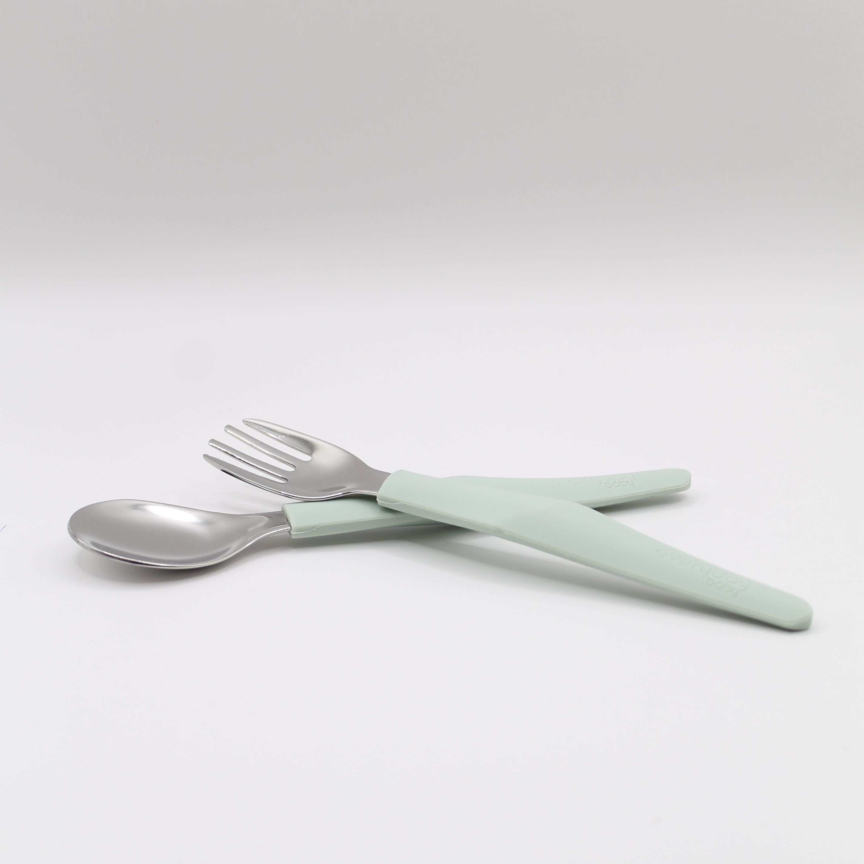 everyday baby Tableware Kinderbesteck Hellbeige Edelstahl Silikon
