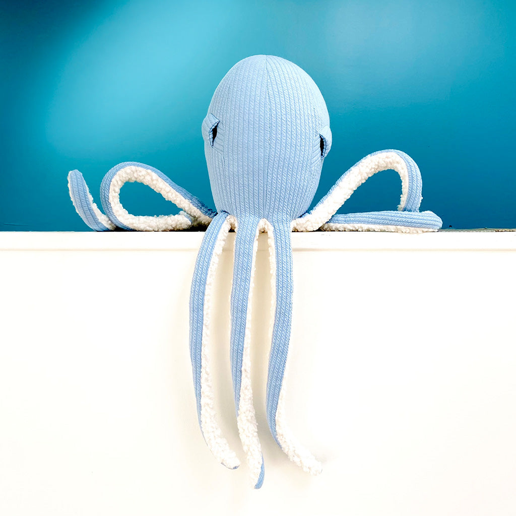 Les Petits Citrons Le Jeu Marius Octopus Plüsch Blau Groß 85 cm