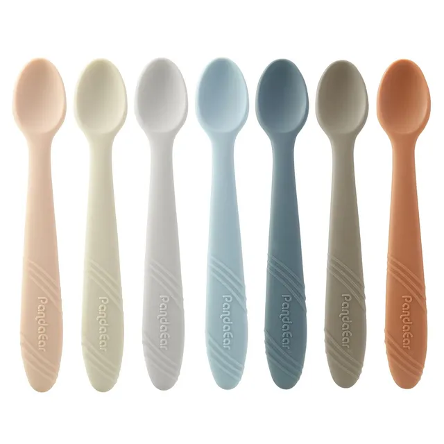 PandaEar Utensils Baby Löffel 7er-Set Silikon weich