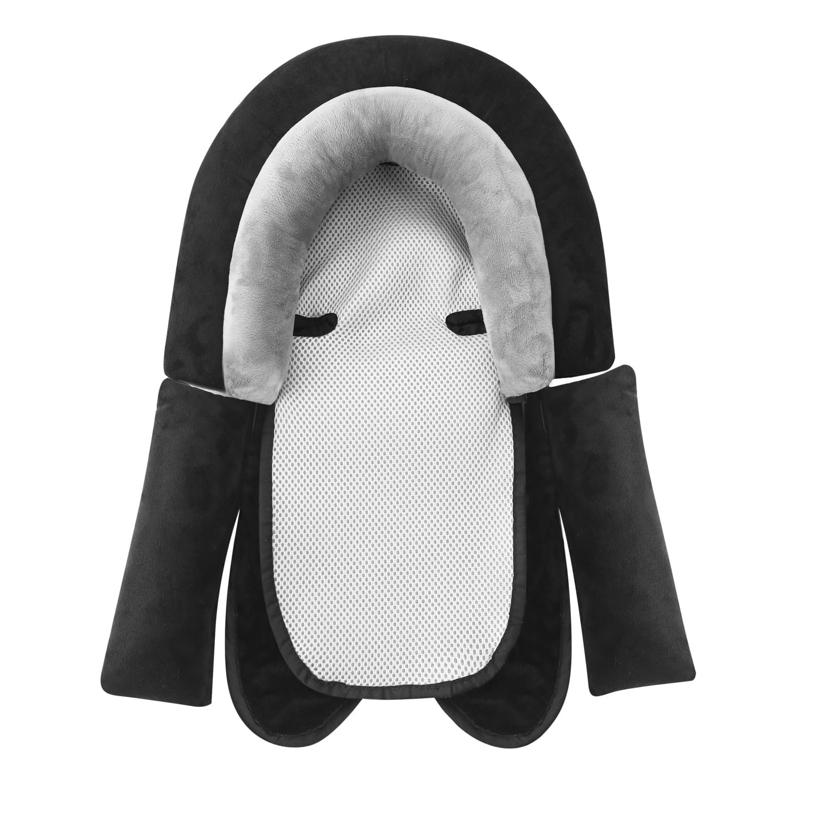 PandaEar Nursery Essentials Kopfstütze Sitzauflage Schwarz 3 in 1