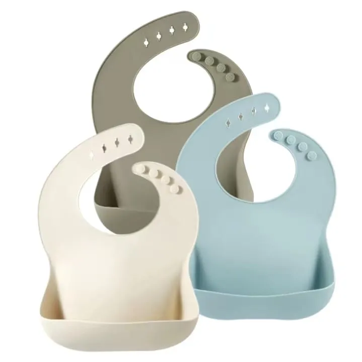 PandaEar Bibs & Burp Cloths Baby Lätzchen 3er Silikon mit Tasche