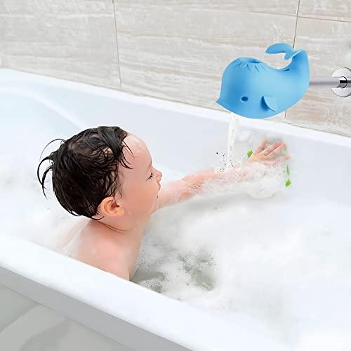 PandaEar Bad Wasserhahnschutz Silikon Wal Blau Babybad