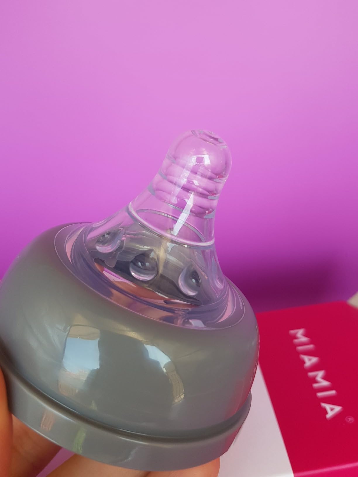 MiaMia Flaschen Sauger Babyflasche 3x140ml Grau Anti-Kolik