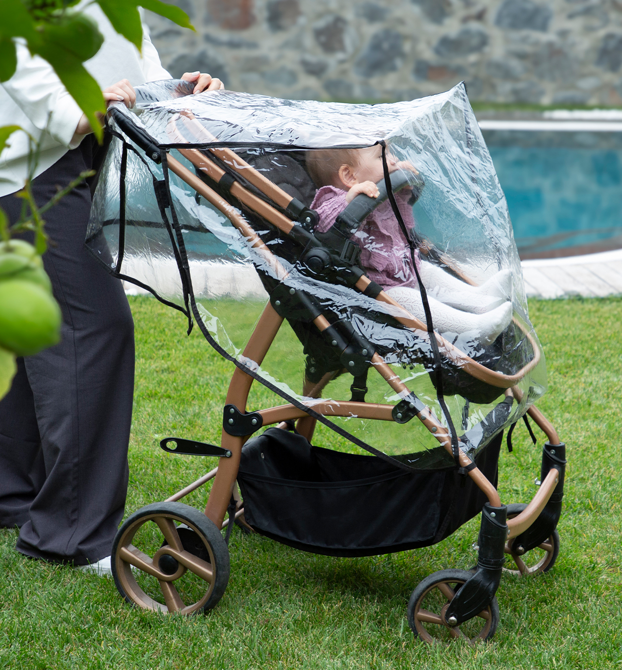 BabyJem Seyahat Kinderwagen Regenschutz Regenverdeck PVC transparent universal