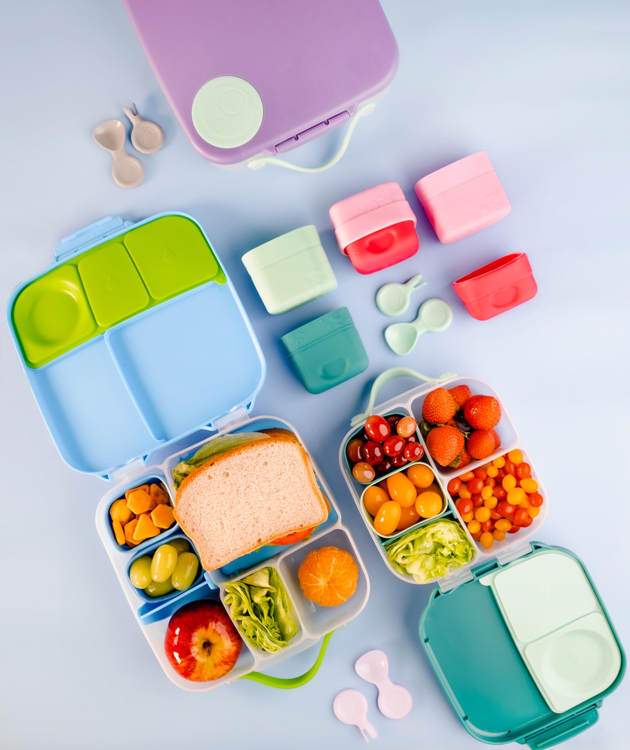 b.box Snackbox Silikon klein Beere Snackdose auslaufsicher
