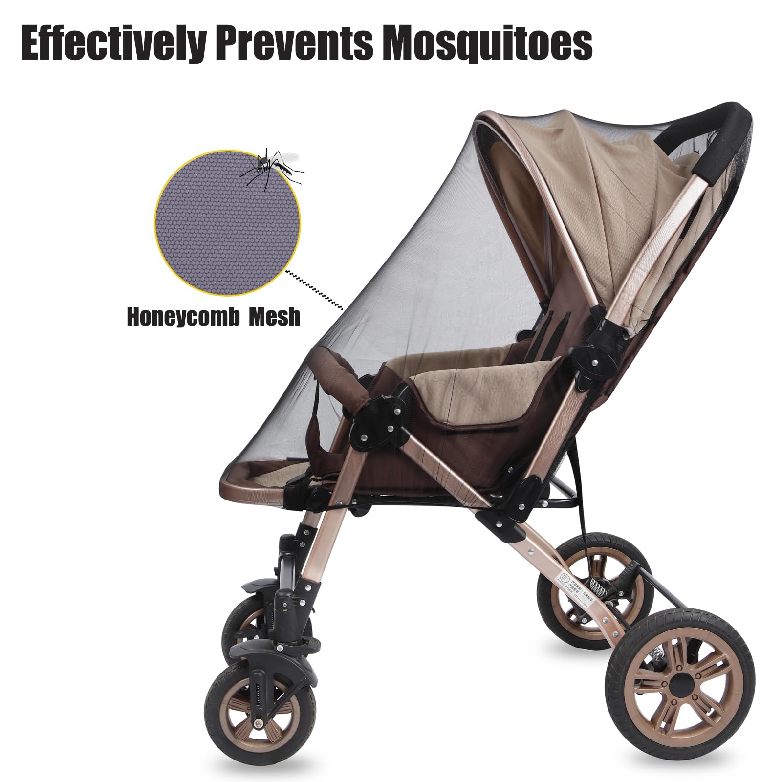 PandaEar Moskitonetz Kinderwagen Schwarz 2er-Set