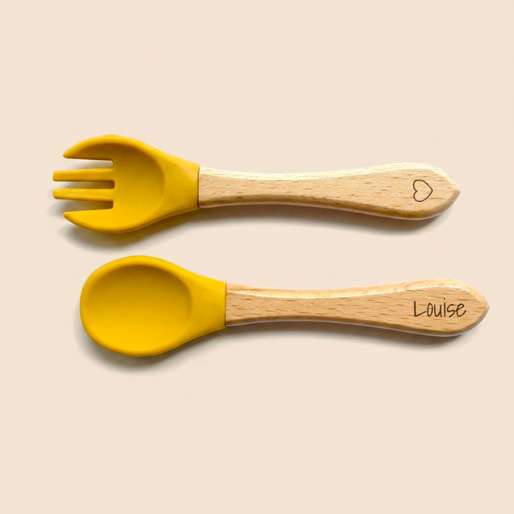 Les Petits Citrons Le Repas Hubert Babybesteck Silikon Blau