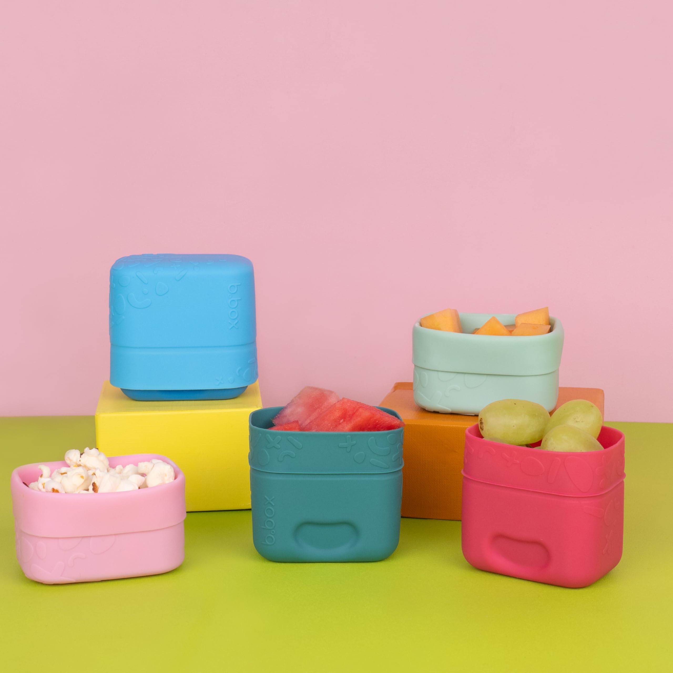 b.box Snackbox Silikon klein Beere Snackdose auslaufsicher
