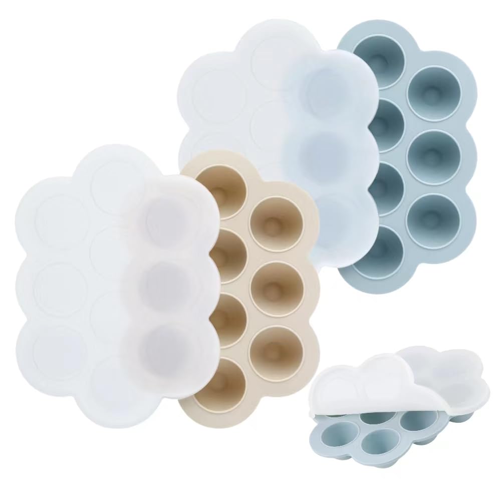 PandaEar Gefrierbehälter Silikon 2er Blau/Beige 10x30ml