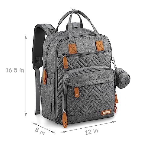 PandaEar Wickelrucksack Grau Oxford wasserdicht groß