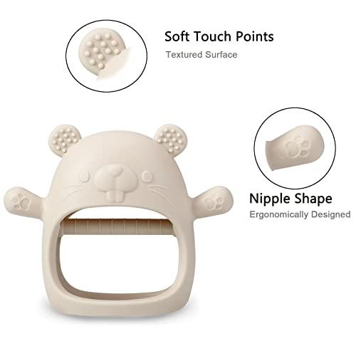 PandaEar Teethers Beißring 2er Pack Blau Rosa