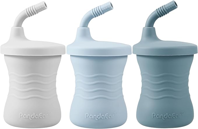 PandaEar Cup Trainingsbecher Silikon 150ml 3er Dunkelblau