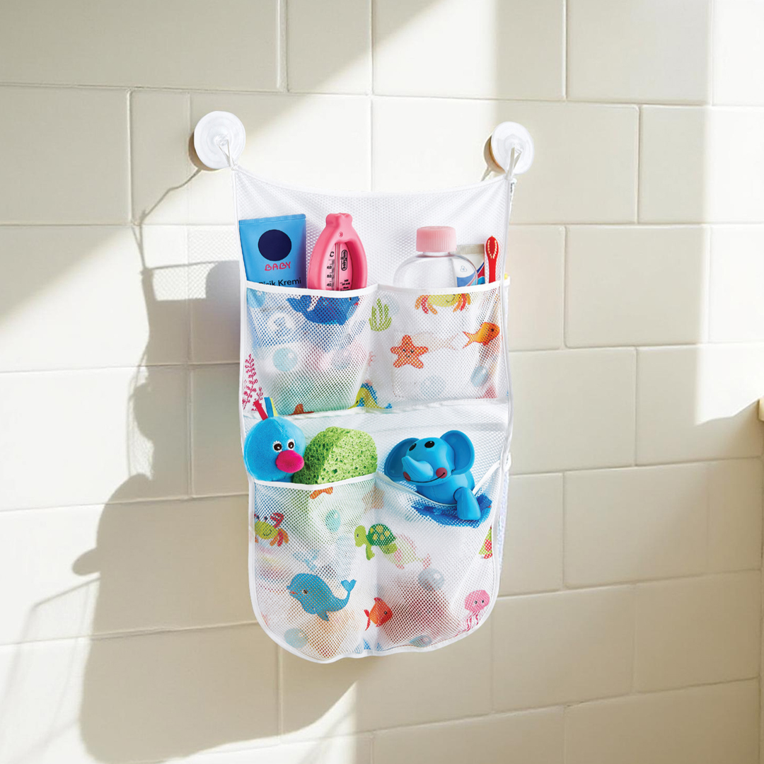 BabyJem Banyo Spielzeugnetz Bad mit Saugnäpfen