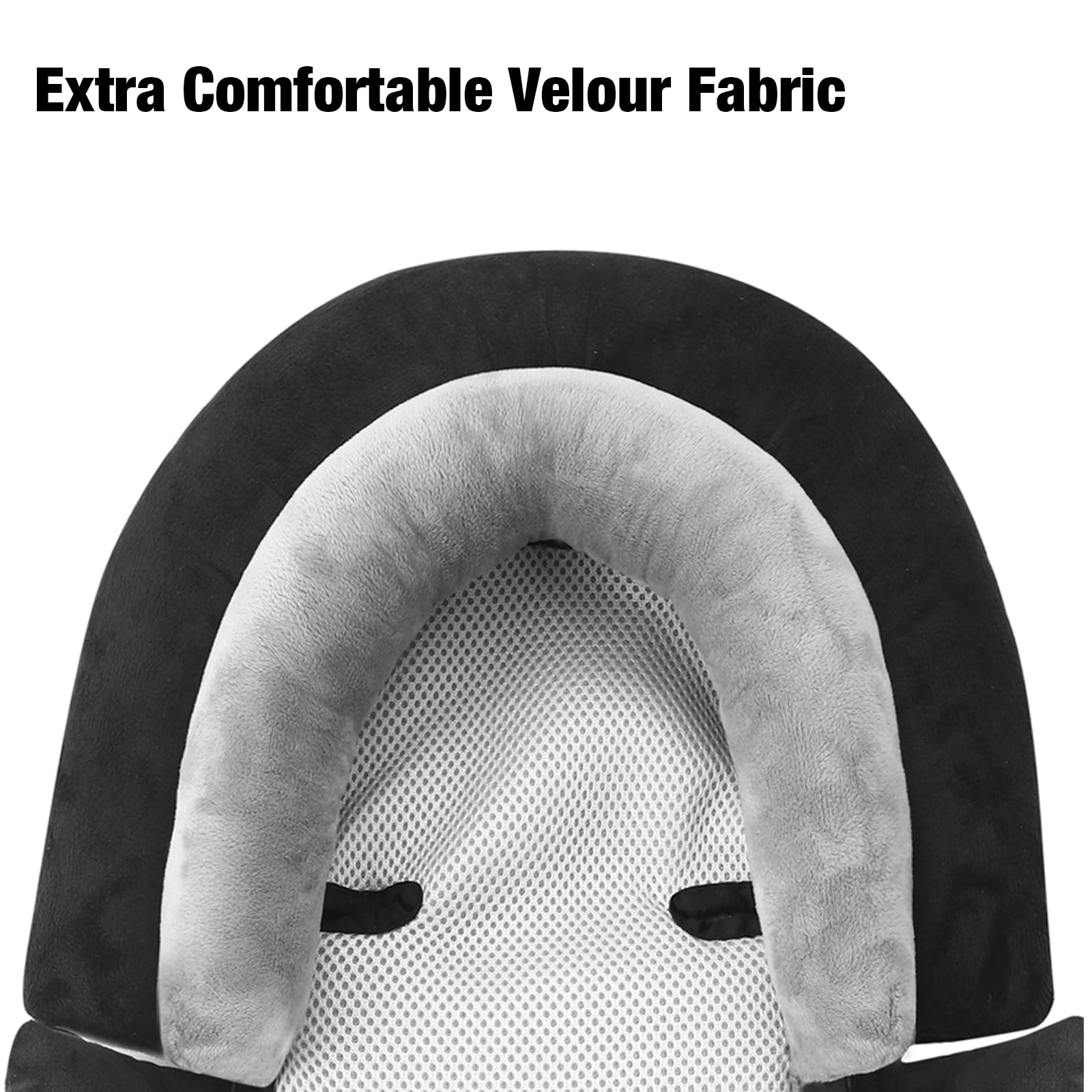 PandaEar Nursery Essentials Kopfstütze Sitzauflage Schwarz 3 in 1