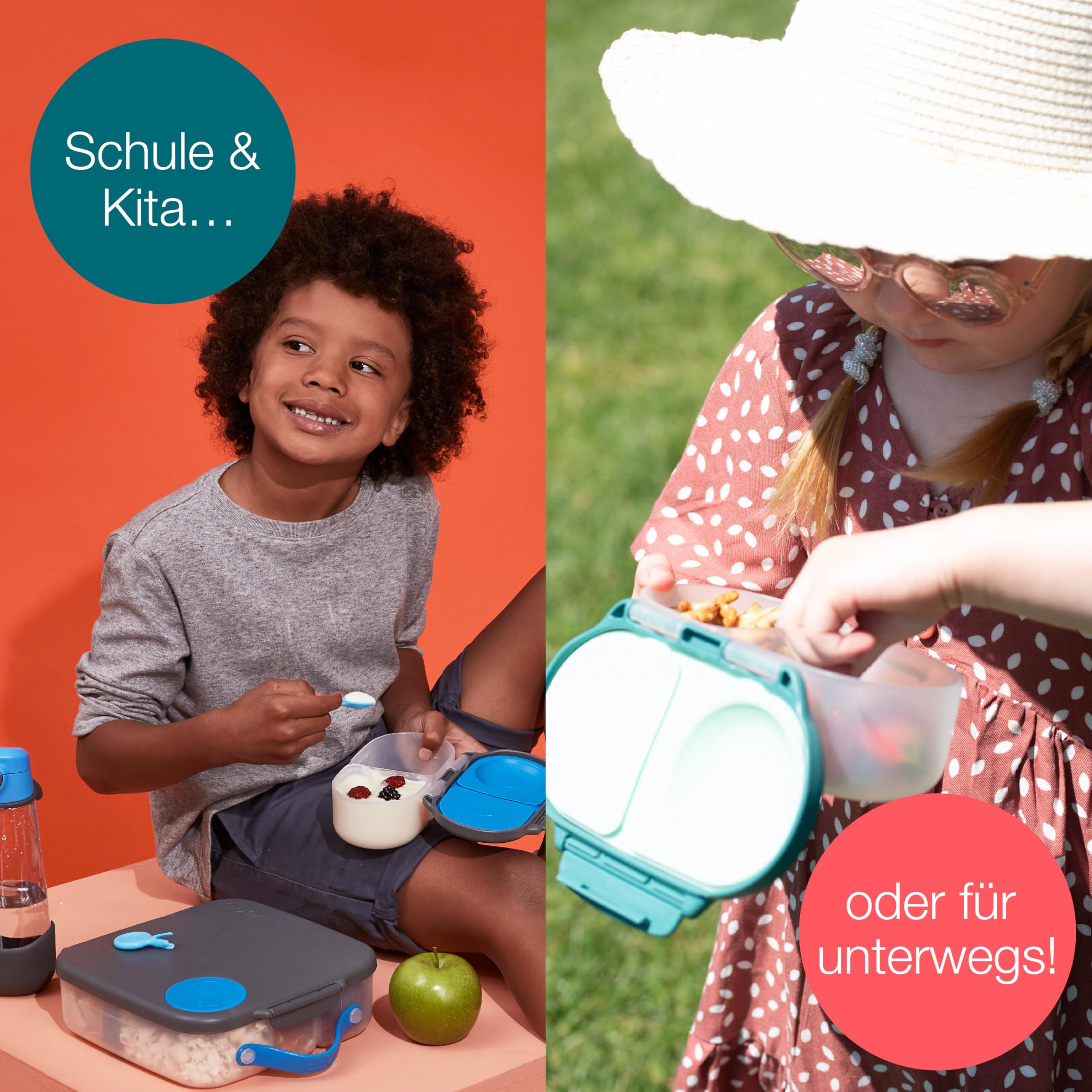 b.box Mini Lunchbox Brotdose Blauer Schiefer auslaufsicher