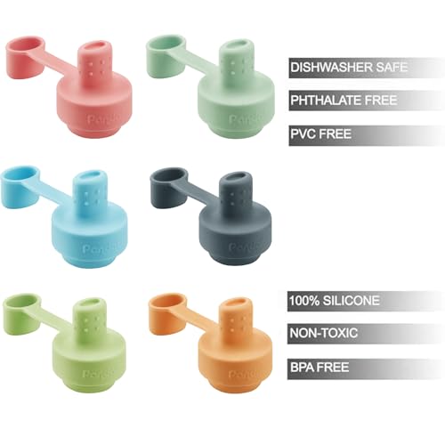 PandaEar Cup Silikon Flaschenaufsatz 6er Set bunt auslaufsicher