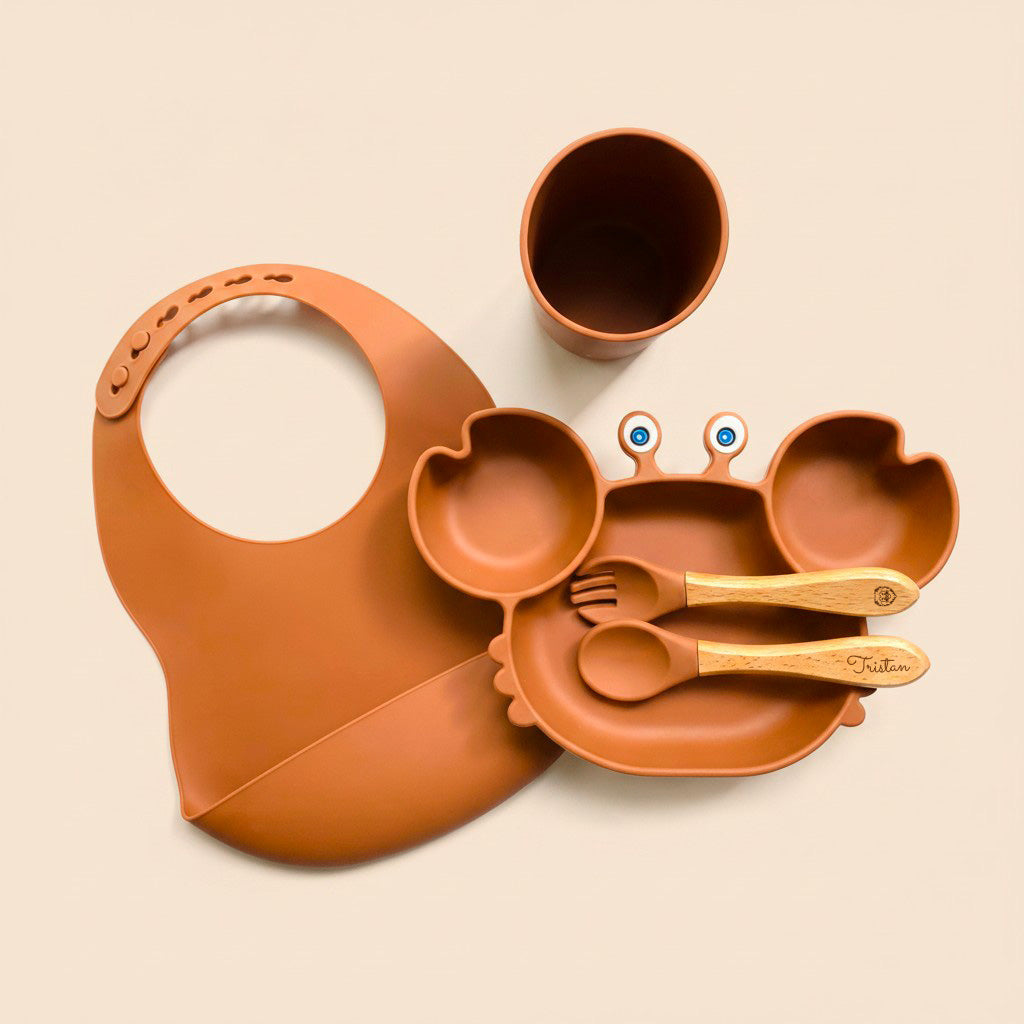 Les Petits Citrons Le Repas Tristan Set Krabbe Hellblau 4-teilig