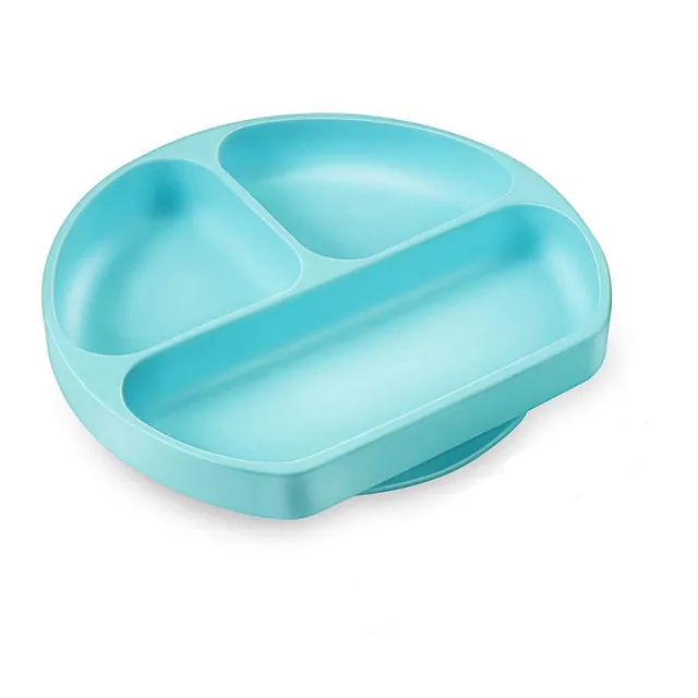 PandaEar Plates Saugteller Silikon Hellblau Esslernen