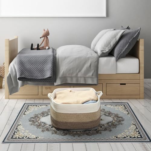 PandaEar Nursery Essentials Seilkorb Groß 70L mit Griffen