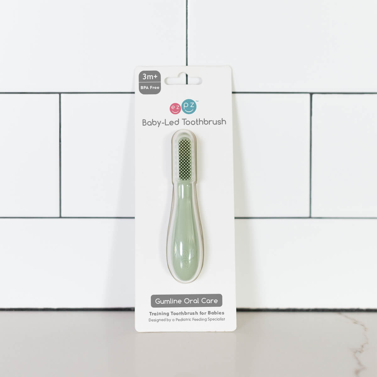 ezpz Baby-Led Zahnbürste Silikon 8er Salbei Grün
