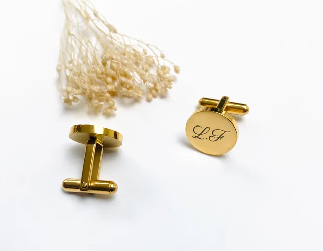Les Petits Citrons Les Parents Manschettenknöpfe personalisiert Gold Box
