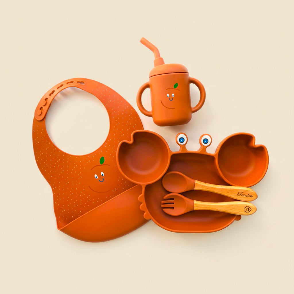 Les Petits Citrons Le Repas Gabin Crabe Esslern-Set blau