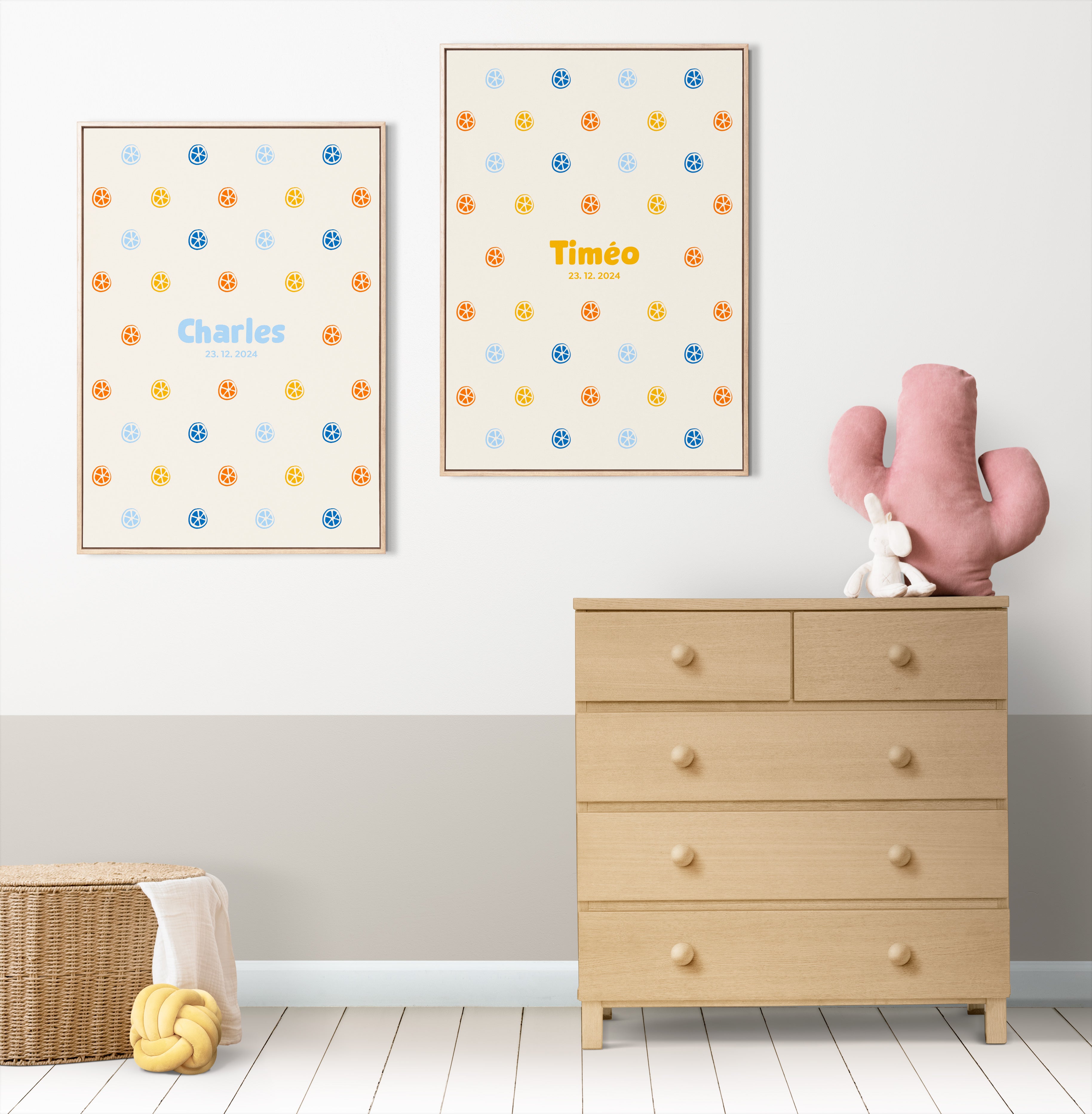 Les Petits Citrons La Papeterie Citrons Poster Grün A4 mit Rahmen
